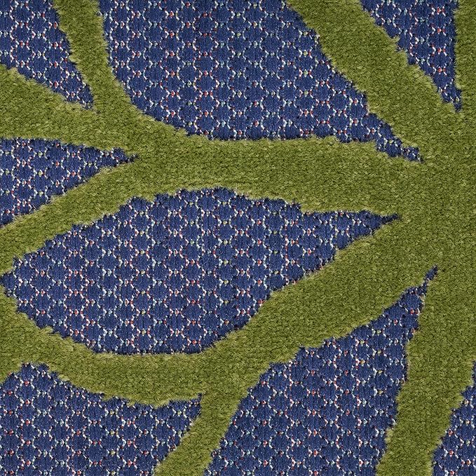 Nourison Home Washables 63x63 Outdoor Polypropylene Fabric Rug in Blue/Multi-Color