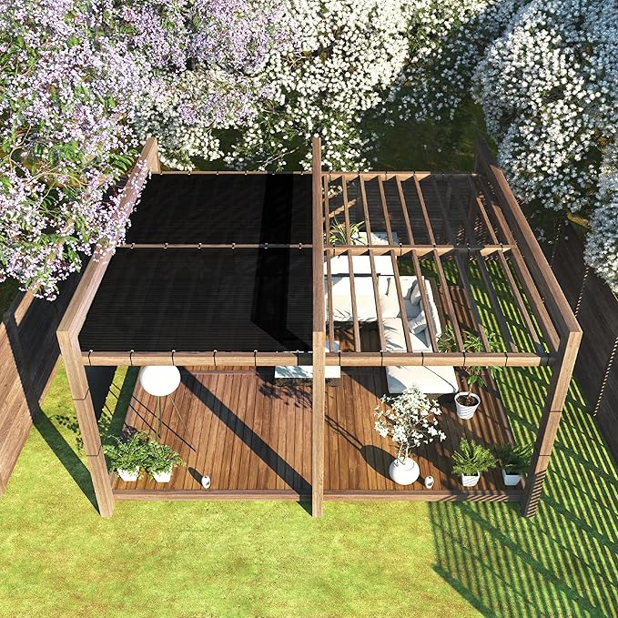 ColourTree Customized Size 6' x 20' Black Fence Screen Privacy Screen - Commercial Grade 170 GSM - Heavy Duty - 3 Years Warranty - Cable Zip Ties Included