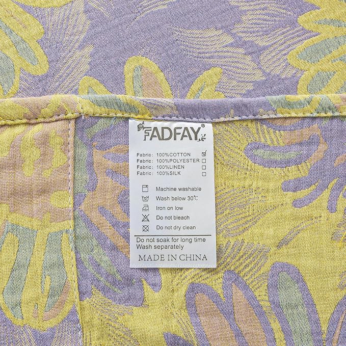 FADFAY Sunflower Sheets Set Queen Vintage Yellow Purple Floral Bedding Shabby Farmhouse Bedding Super Soft Washed Double -Layer Muslin Sheets 100% Cotton Deep Pocket Fitted Sheet 4Pcs, Queen Size