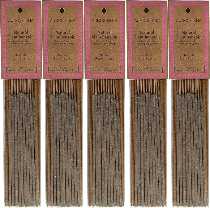 Siam Benzoin Natural Resin Incense Stick (5 Pack Total of 50 Sticks)