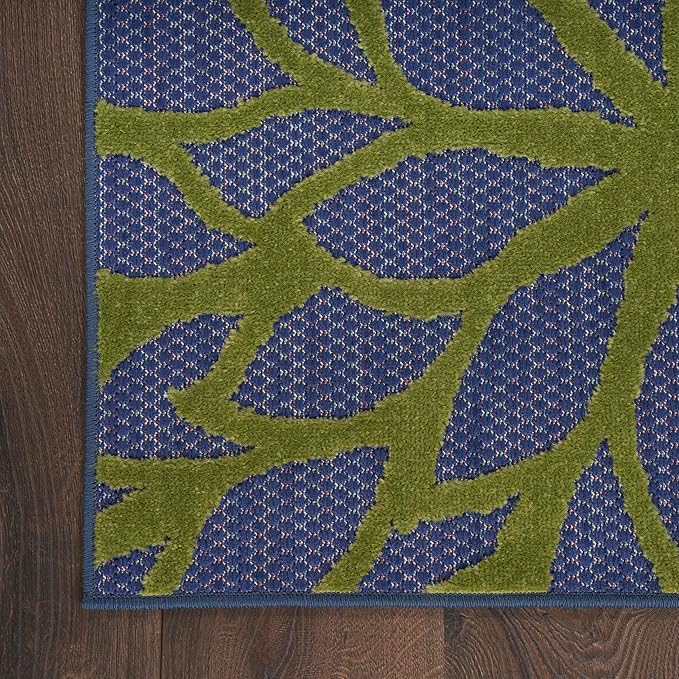 Nourison Home Aloha Indoor-Outdoor Navy Multicolor 6' x 9' Area Rug, Easy-Cleaning, Non Shedding, Bed Room, Living Room, Dining Room, Backyard, Deck, Patio (6x9)