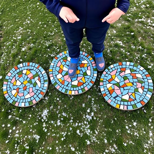Garden Decoration - Mosaic Stepping Stone - Patio Decoration Stone 12 Inch (1, Blue, Medium)