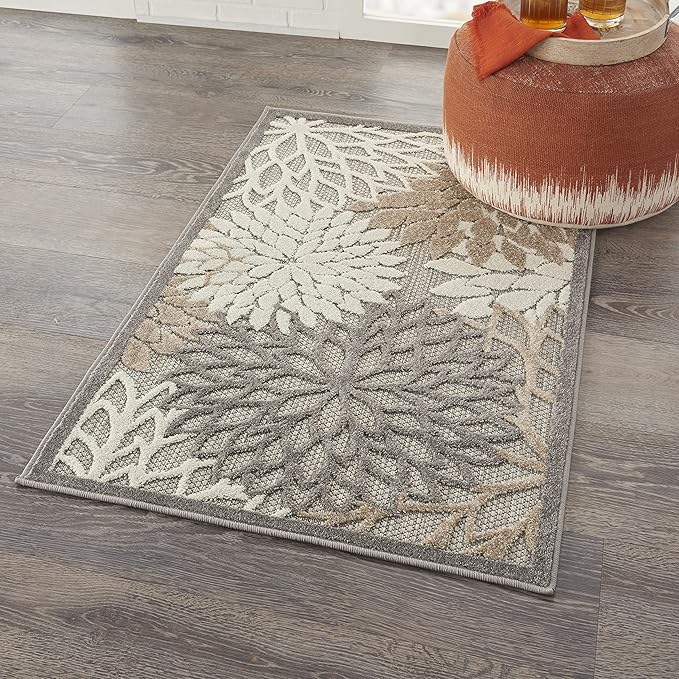 Nourison Home Aloha Natural 2'8" x 4' Area Rug - Easy Clean, Non Shedding, Bed Room, Living Room, Dining Room, Kitchen (3' x 4')