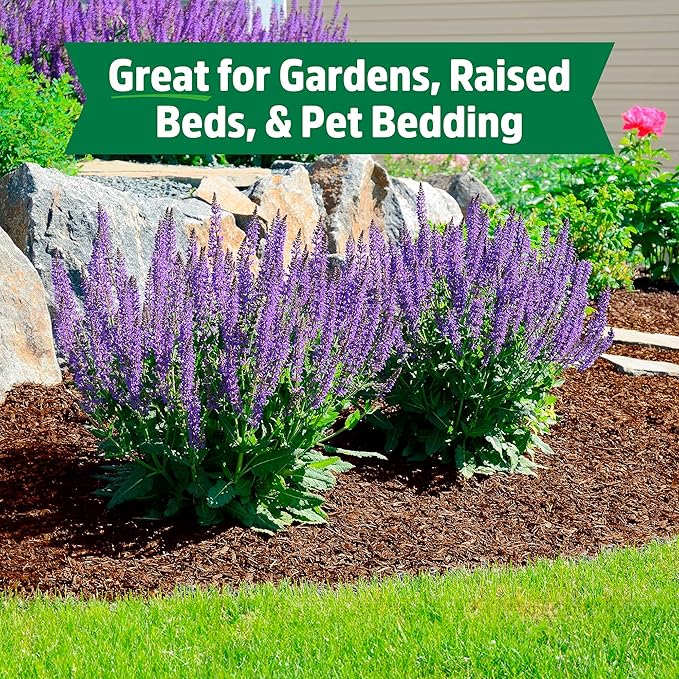Back to the Roots 100% Organic Mulch, 58 Quart, Expanding Coconut Husk Block for Gardening