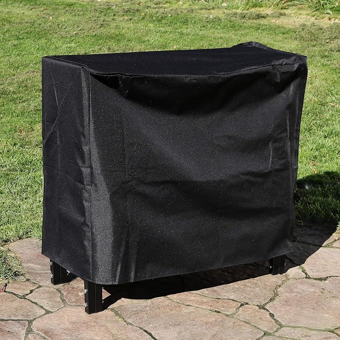 Sunnydaze 2-Foot Firewood Log Rack Cover - Heavy-Duty Weather-Resistant PVC Construction - Black