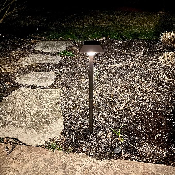 Super Bright 300 Lumens Solar Pathway Lights Outdoor, 2 Lighting Color Modes Warm White & Daylight, Waterproof Landscape LED Lighting for Walkway, Garden, Driveway, Yard – Easy Installation (4 Pack)