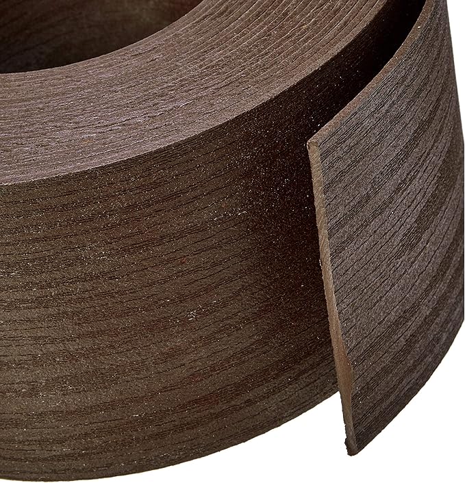 Amazon Basics Flexible Landscape Edging Coil for Garden Border, Flower Beds, Lawn and Pathways, 5 inch x 40ft, Brown, 10 Stakes