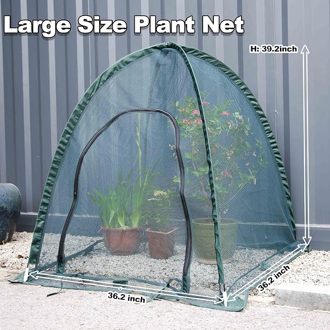 Pop up Gardening Net Cover,36x36x39 inch Pack of 2,Pest Guard Cover for Vegetables Fruits Durable Plant Gardening Net, Pop-Up Chicken Pen for Small Animals Outdoor Run and Pet Enclosure