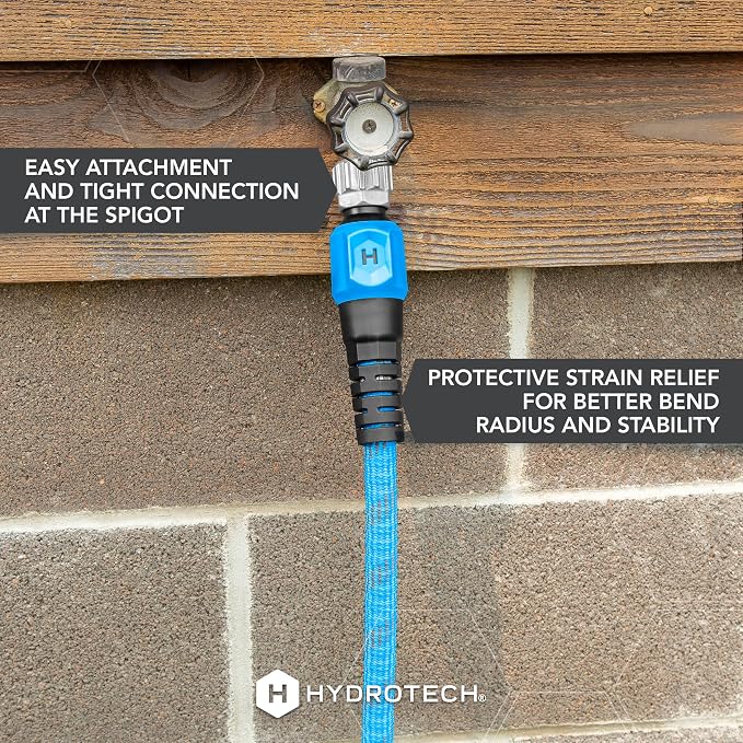 HydroTech 25 ft Expandable Garden Hose - Pro Series, 2x Max Flow, 3/4" No-Kink Flexibility, Lightweight Hose for Lawn, Garden, Car Washing, Deck and Patio Cleaning