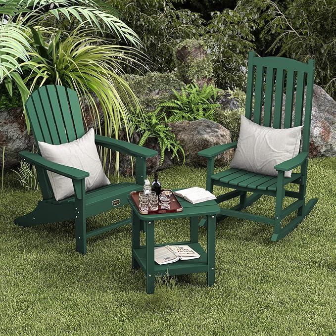 SERWALL Adirondack Table Outdoor Side Table- Green