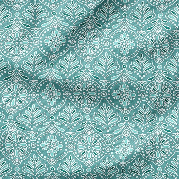 Arden Outdoor Deep Seat Cushion Set, 24 in x 24 in, Patio Cushion for Chair, Sofa, and Couch Turquoise Daphne Medallion