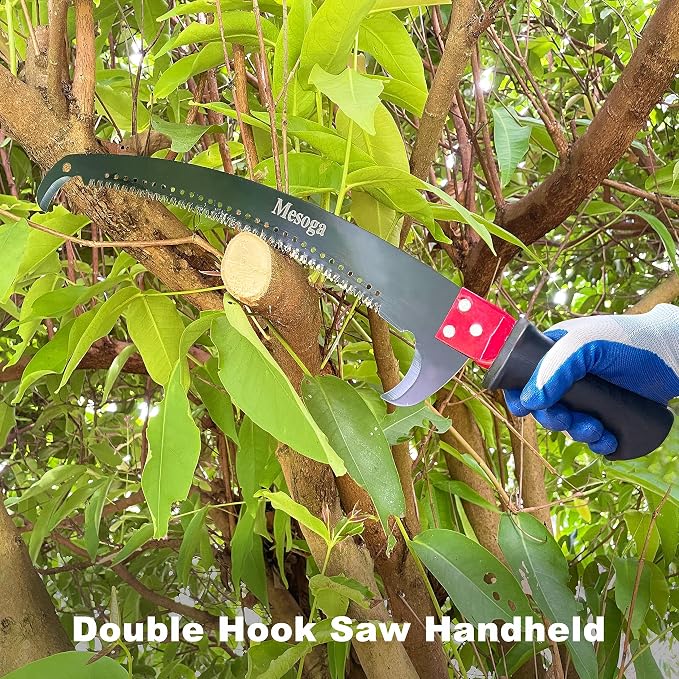 5-13FT Telescoping Pole Saw with 17-Inch Steel Blade & Case | Extendable Tree Trimmer, Cuts High Limbs, Palms, Vines, No Ladder Needed, Safe Operation
